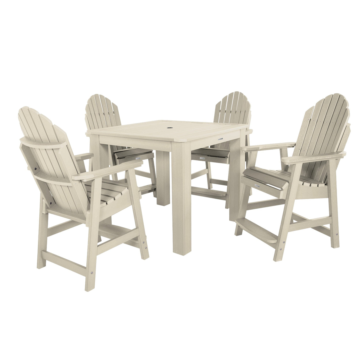 Hamilton 5pc Square Dining Set 42in x 42in - Counter Height Dining Highwood USA Whitewash 