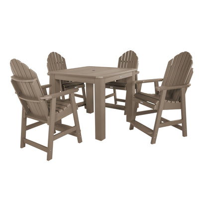 Hamilton 5pc Square Dining Set 42in x 42in - Counter Height Dining Highwood USA Woodland Brown 