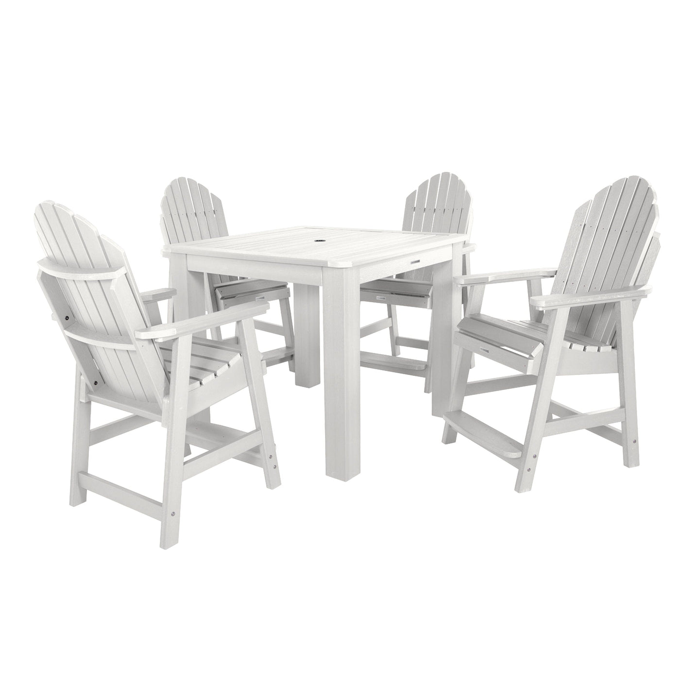 Hamilton 5pc Square Dining Set 42in x 42in - Counter Height Dining Highwood USA White 