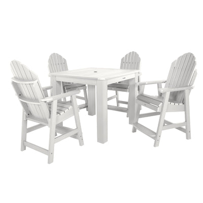 Hamilton 5pc Square Dining Set 42in x 42in - Counter Height Dining Highwood USA White 