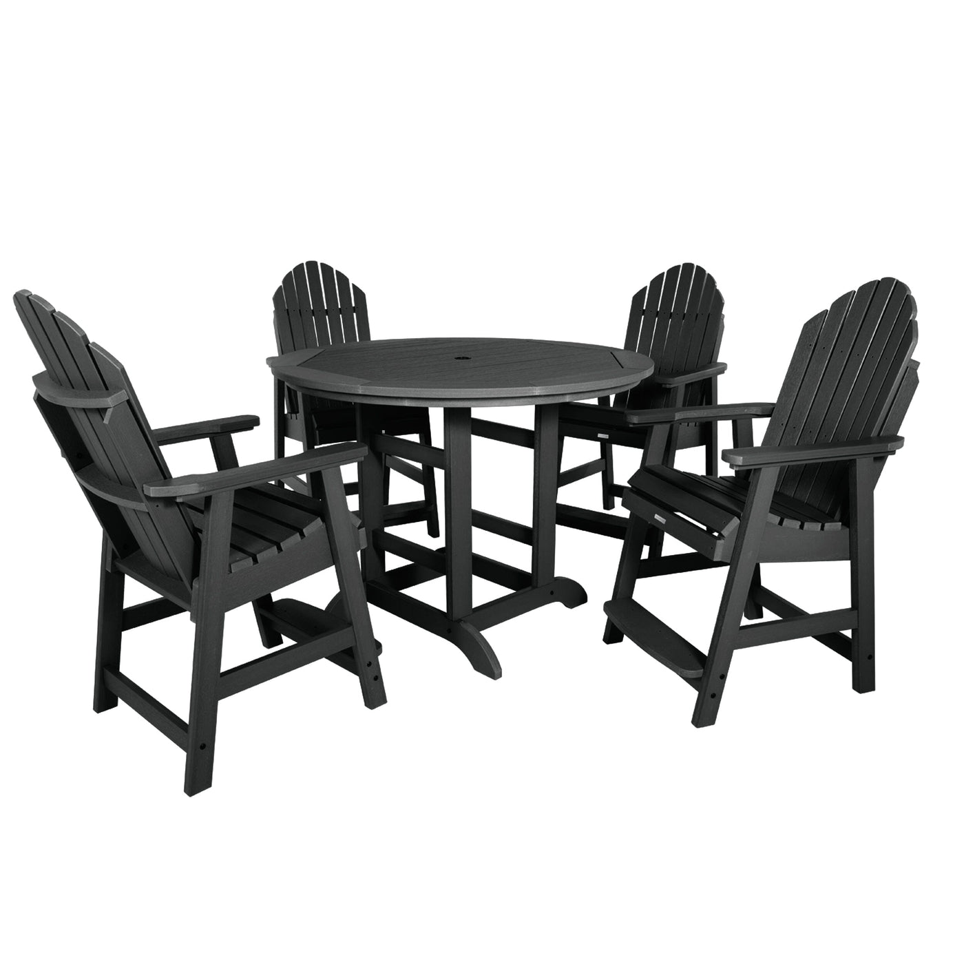 Hamilton 5pc 48in Round Dining Set - Counter Height Dining Highwood USA Black 