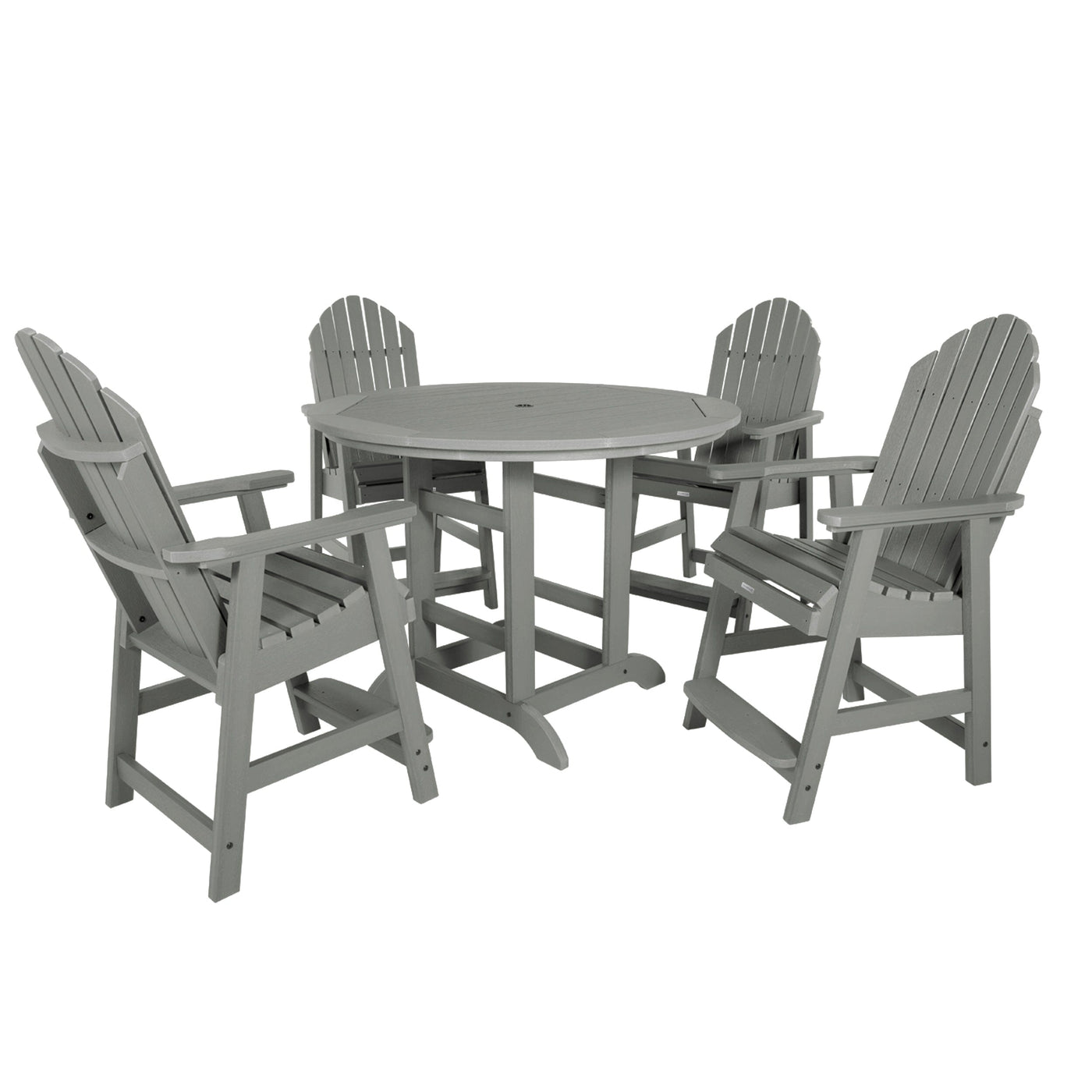 Hamilton 5pc 48in Round Dining Set - Counter Height Dining Highwood USA Coastal Teak 