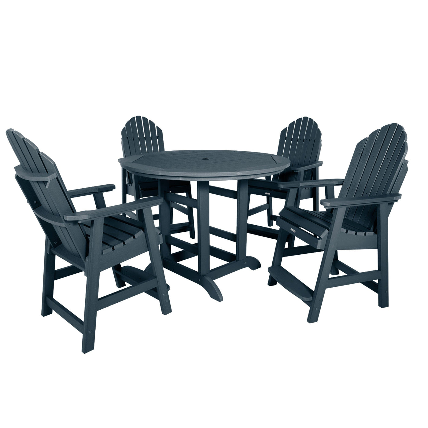 Hamilton 5pc 48in Round Dining Set - Counter Height Dining Highwood USA Federal Blue 