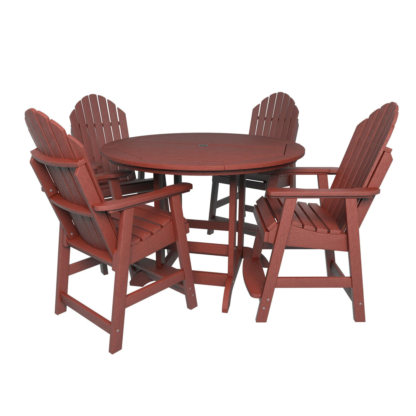 Hamilton 5pc 48in Round Dining Set - Counter Height Dining Highwood USA Rustic Red 