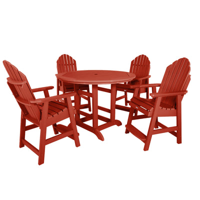 Hamilton 5pc 48in Round Dining Set - Counter Height Dining Highwood USA Rustic Red 