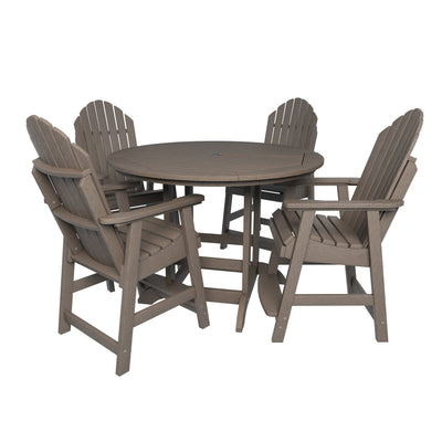 Hamilton 5pc 48in Round Dining Set - Counter Height Dining Highwood USA Woodland Brown 