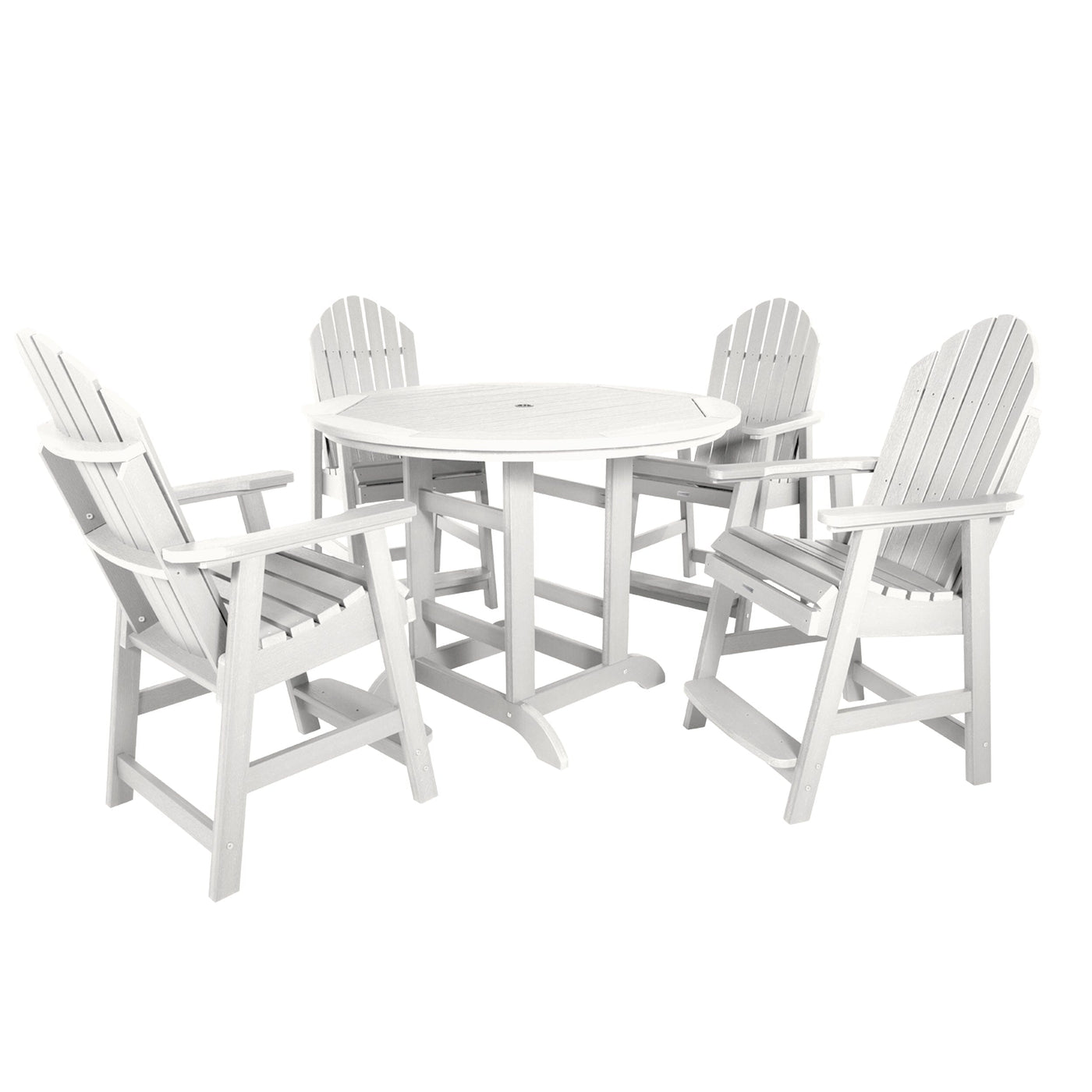 Hamilton 5pc 48in Round Dining Set - Counter Height Dining Highwood USA White 