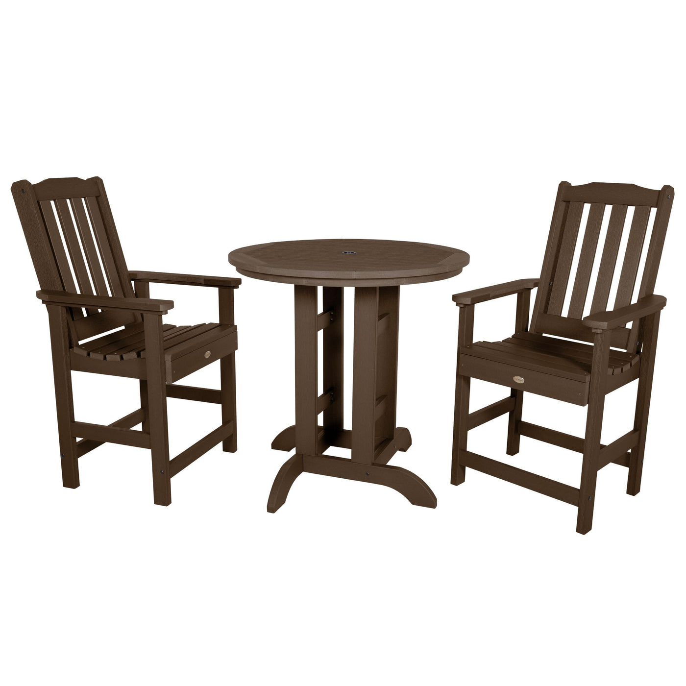 Lehigh 3pc 36in Round Dining Set - Counter Height Dining Highwood USA Weathered Acorn 