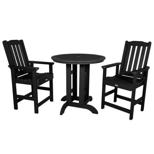 Lehigh 3pc 36in Round Dining Set - Counter Height Dining Highwood USA Black 