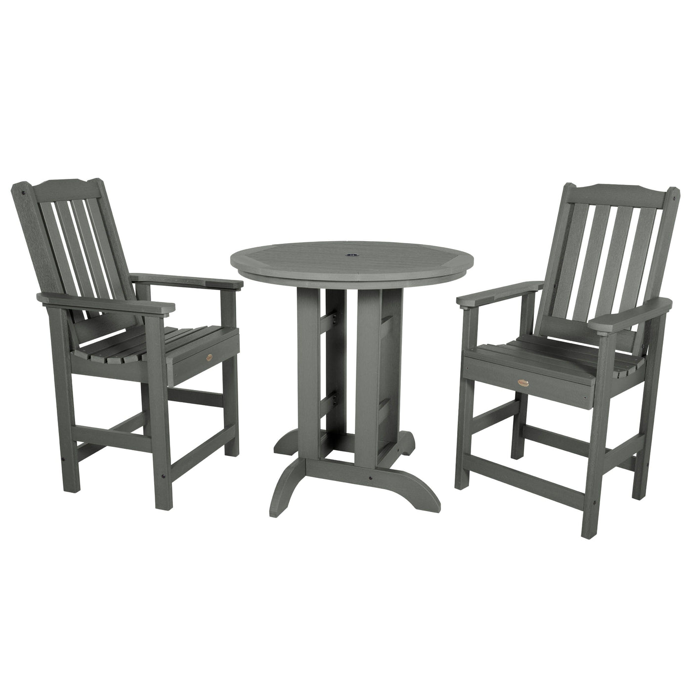 Lehigh 3pc 36in Round Dining Set - Counter Height Dining Highwood USA Coastal Teak 