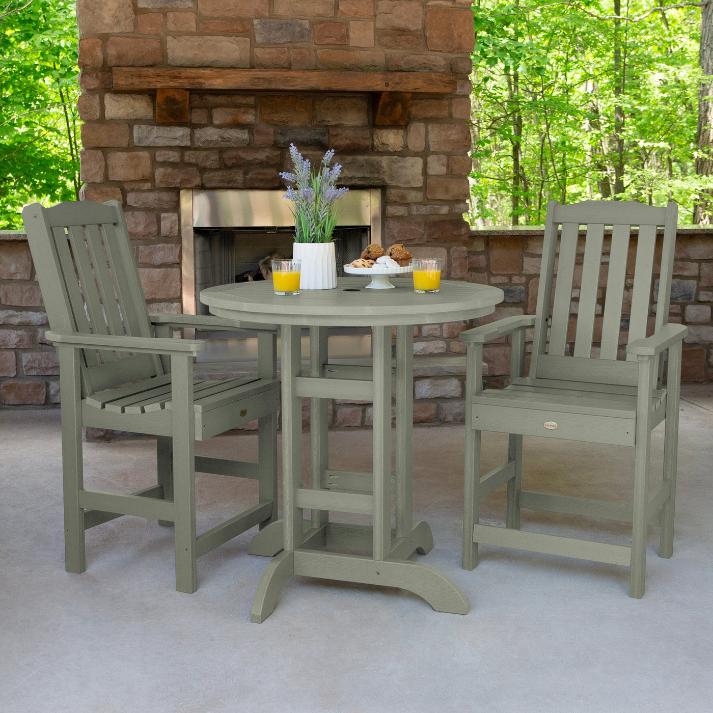 Lehigh 3pc 36in Round Dining Set - Counter Height Dining Highwood USA 