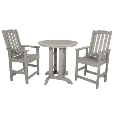 Lehigh 3pc 36in Round Dining Set - Counter Height Dining Highwood USA Harbor Gray 