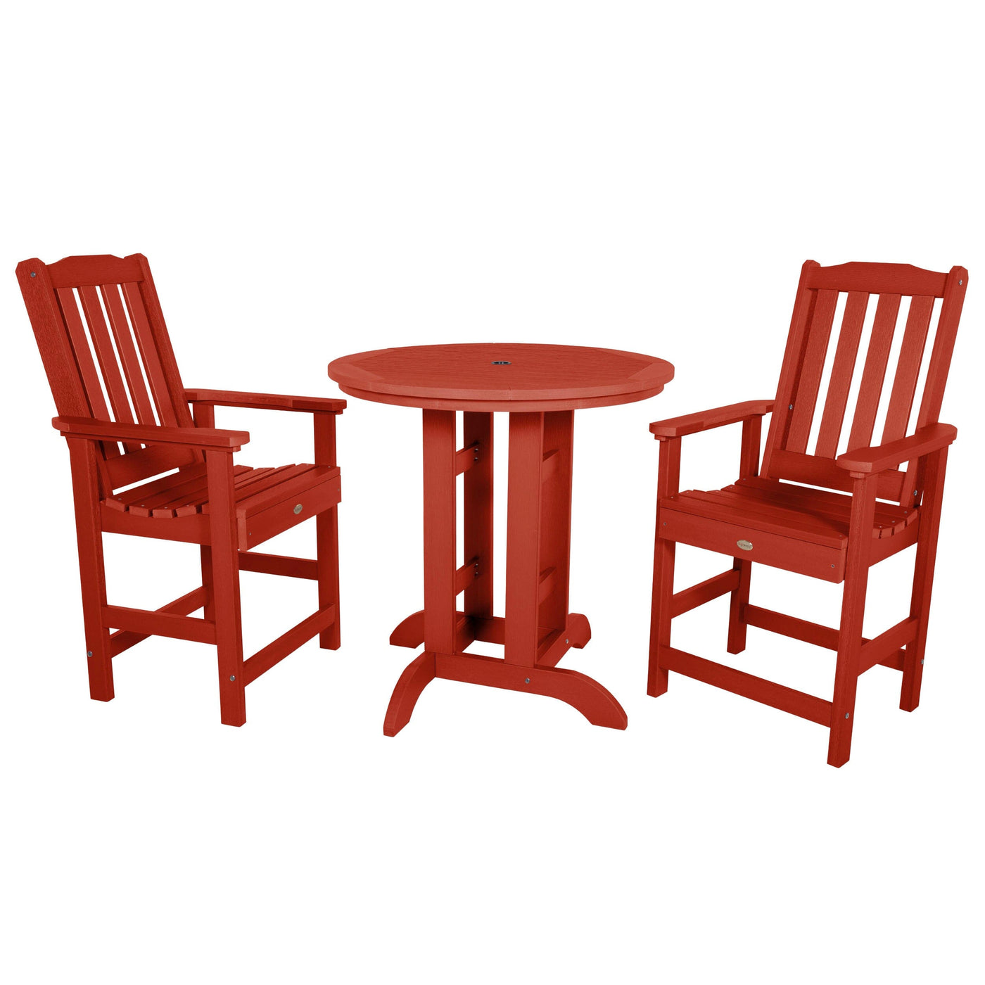 Lehigh 3pc 36in Round Dining Set - Counter Height Dining Highwood USA Rustic Red 