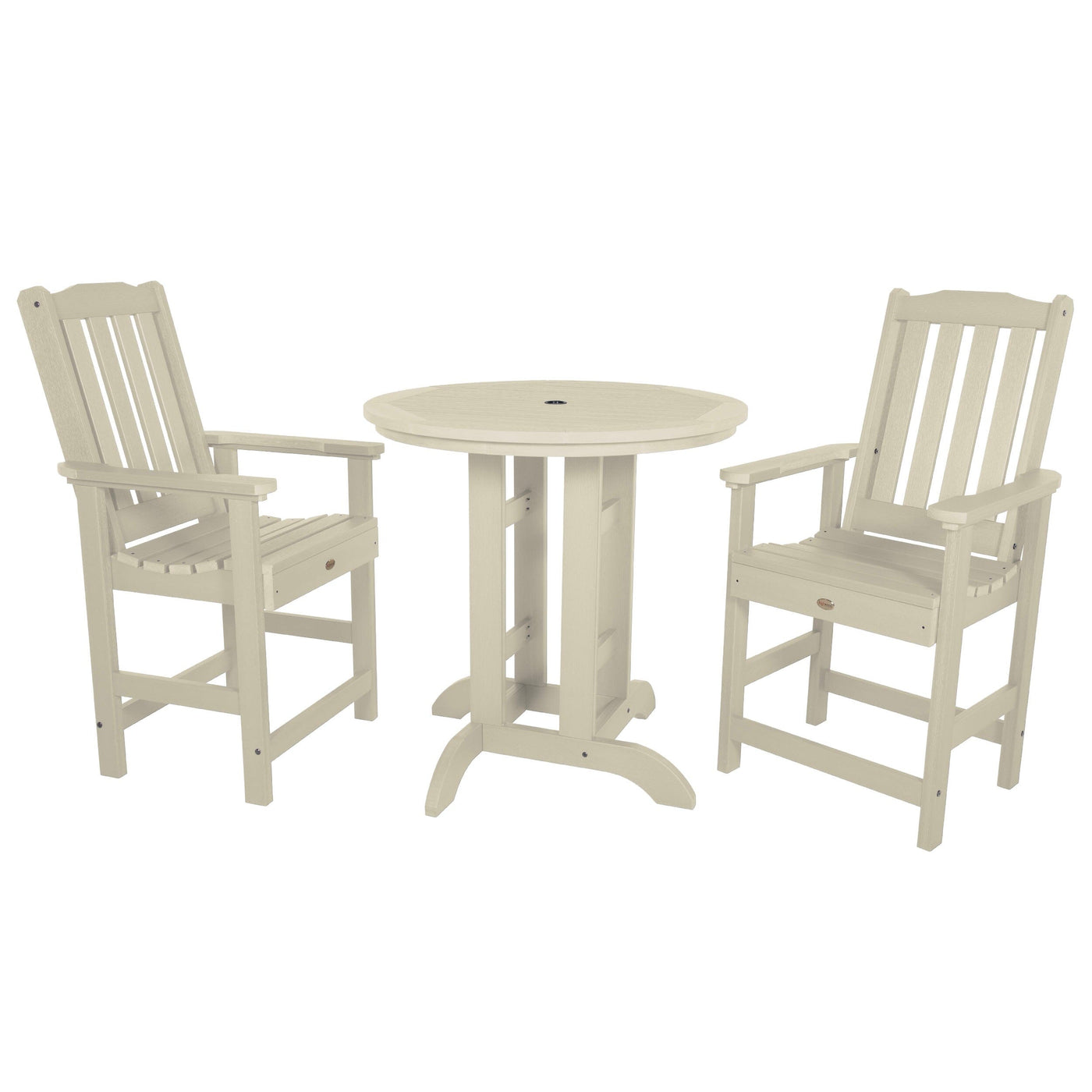 Lehigh 3pc 36in Round Dining Set - Counter Height Dining Highwood USA Whitewash 