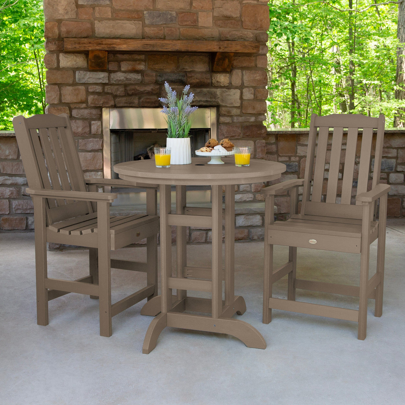 Lehigh 3pc 36in Round Dining Set - Counter Height Dining Highwood USA 