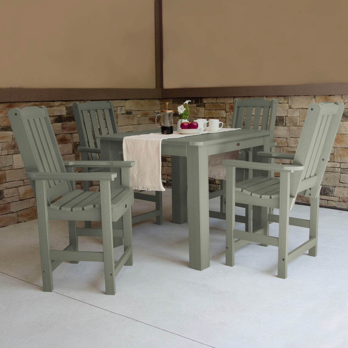 Lehigh 5pc Square Dining Set 42in x 42in - Counter Height Dining Highwood USA 