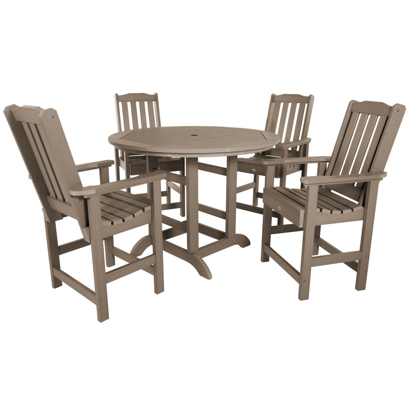 Lehigh 5pc 48in Round Dining Set - Counter Height Dining Highwood USA Woodland Brown 