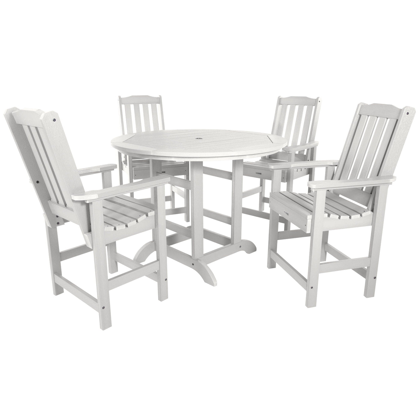 Beige round dining set with chairs