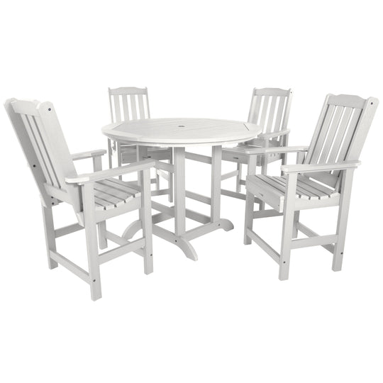 Lehigh 5pc 48in Round Dining Set - Counter Height Dining Highwood USA White 