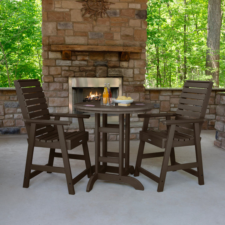 Weatherly 3pc 36in Round Dining Set - Counter Height Dining Highwood USA 