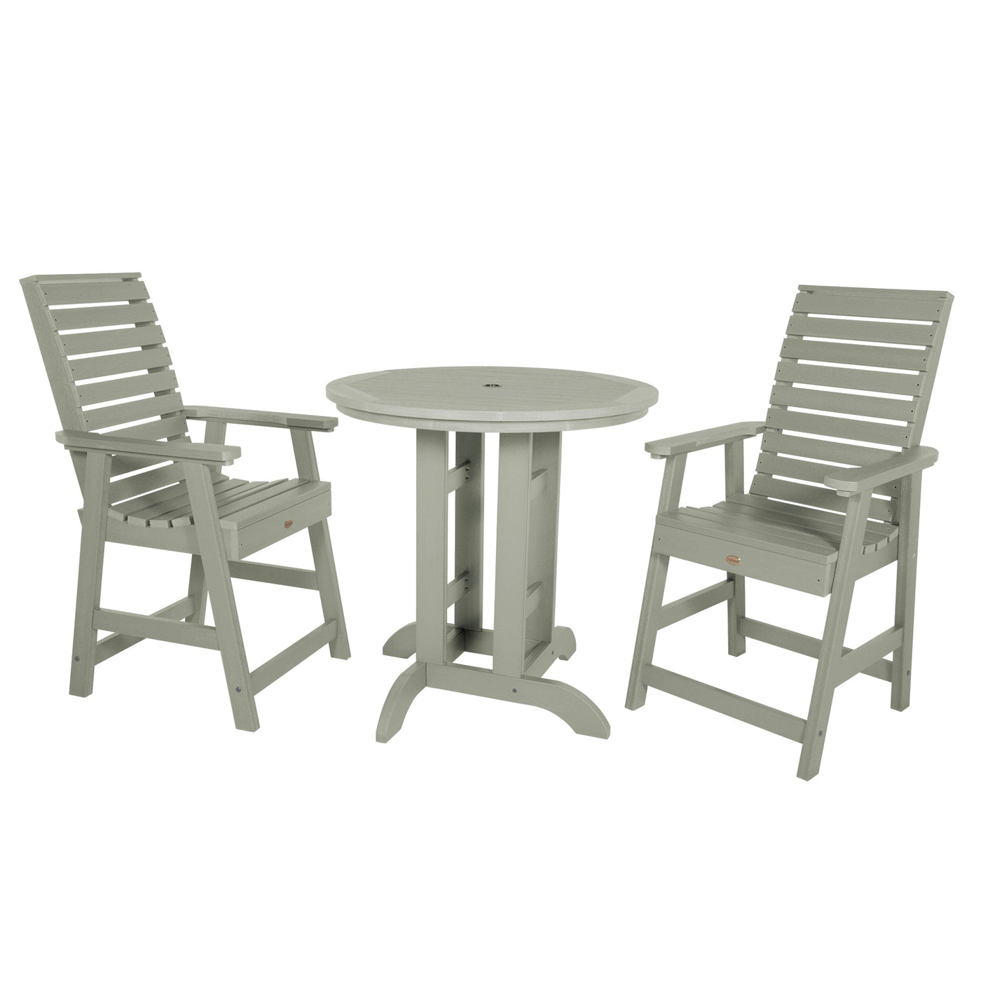 Weatherly 3pc 36in Round Dining Set - Counter Height Dining Highwood USA Eucalyptus 