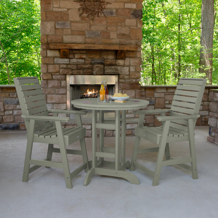 Weatherly 3pc 36in Round Dining Set - Counter Height Dining Highwood USA 