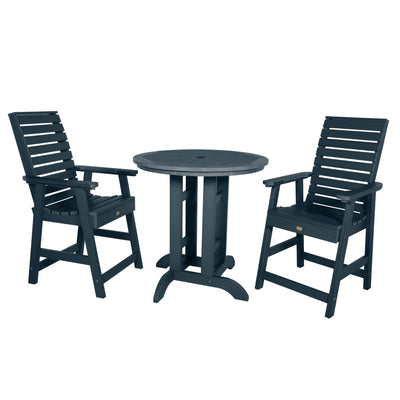 Weatherly 3pc 36in Round Dining Set - Counter Height Dining Highwood USA Federal Blue 