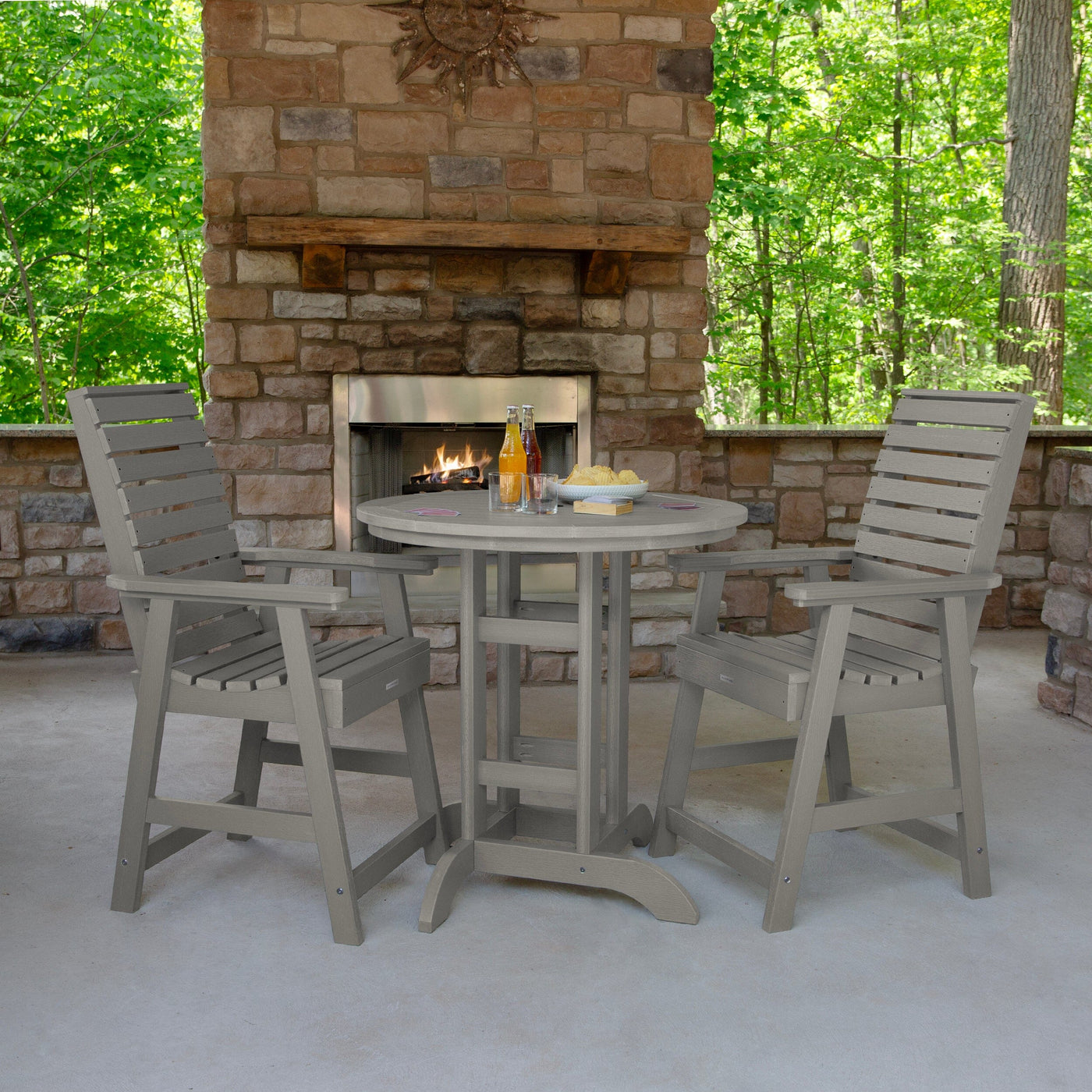 Weatherly 3pc 36in Round Dining Set - Counter Height Dining Highwood USA 