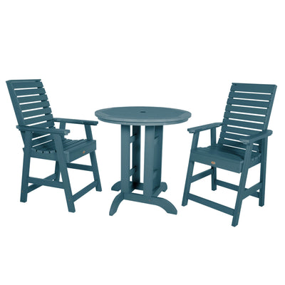 Weatherly 3pc 36in Round Dining Set - Counter Height Dining Highwood USA Nantucket Blue 