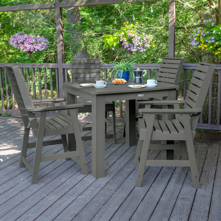 Weatherly 5pc Square Dining Set 42in x 42in- Counter Height Dining Highwood USA 