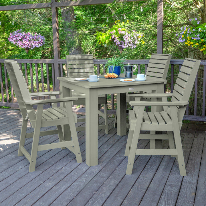 Weatherly 5pc Square Dining Set 42in x 42in- Counter Height Dining Highwood USA 