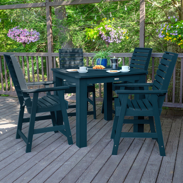 Weatherly 5pc Square Dining Set 42in x 42in- Counter Height Dining Highwood USA 