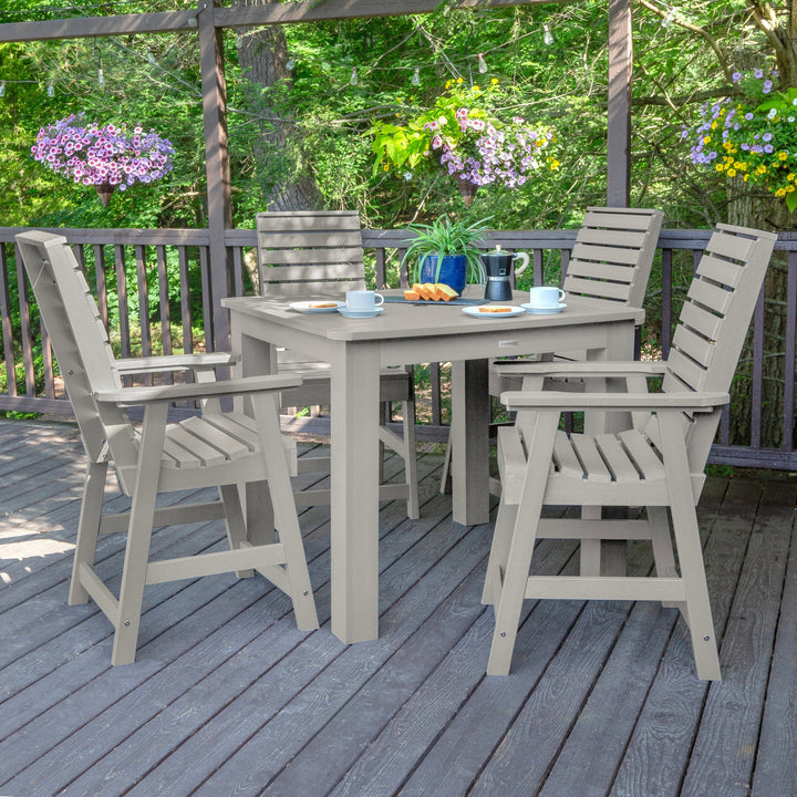 Weatherly 5pc Square Dining Set 42in x 42in- Counter Height Dining Highwood USA 