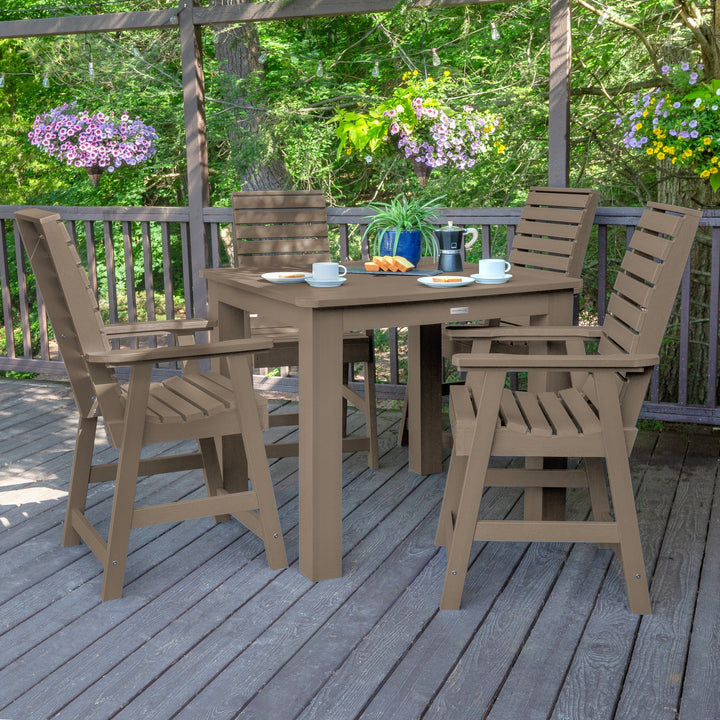 Weatherly 5pc Square Dining Set 42in x 42in- Counter Height Dining Highwood USA 