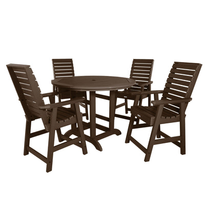 Weatherly 5pc 48in Round Dining Set - Counter Height Dining Highwood USA Weathered Acorn 