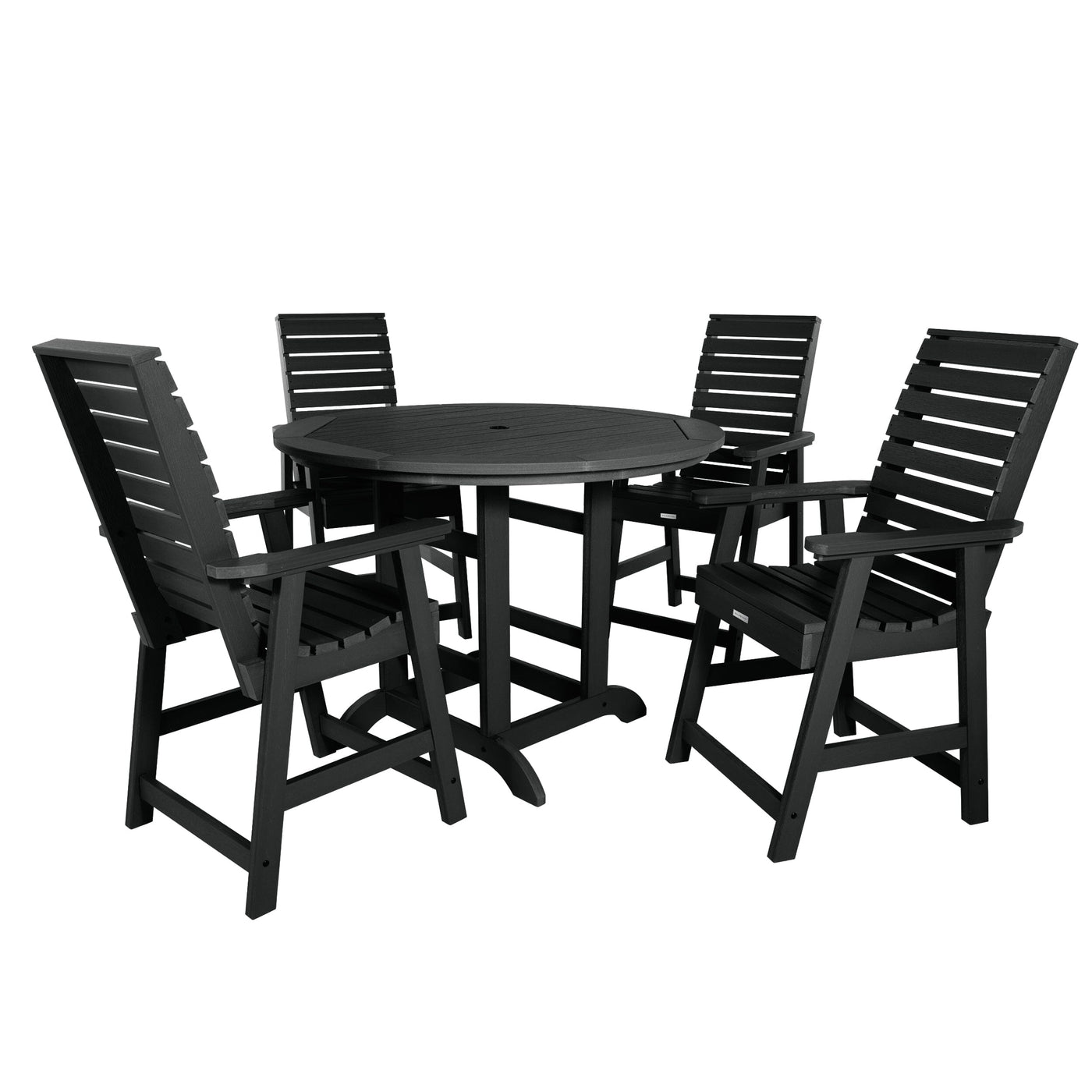 Weatherly 5pc 48in Round Dining Set - Counter Height Dining Highwood USA Black 
