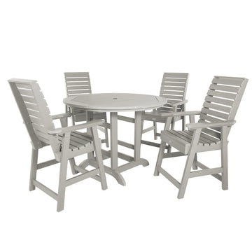 Weatherly 5pc 48in Round Dining Set - Counter Height Dining Highwood USA Harbor Gray 
