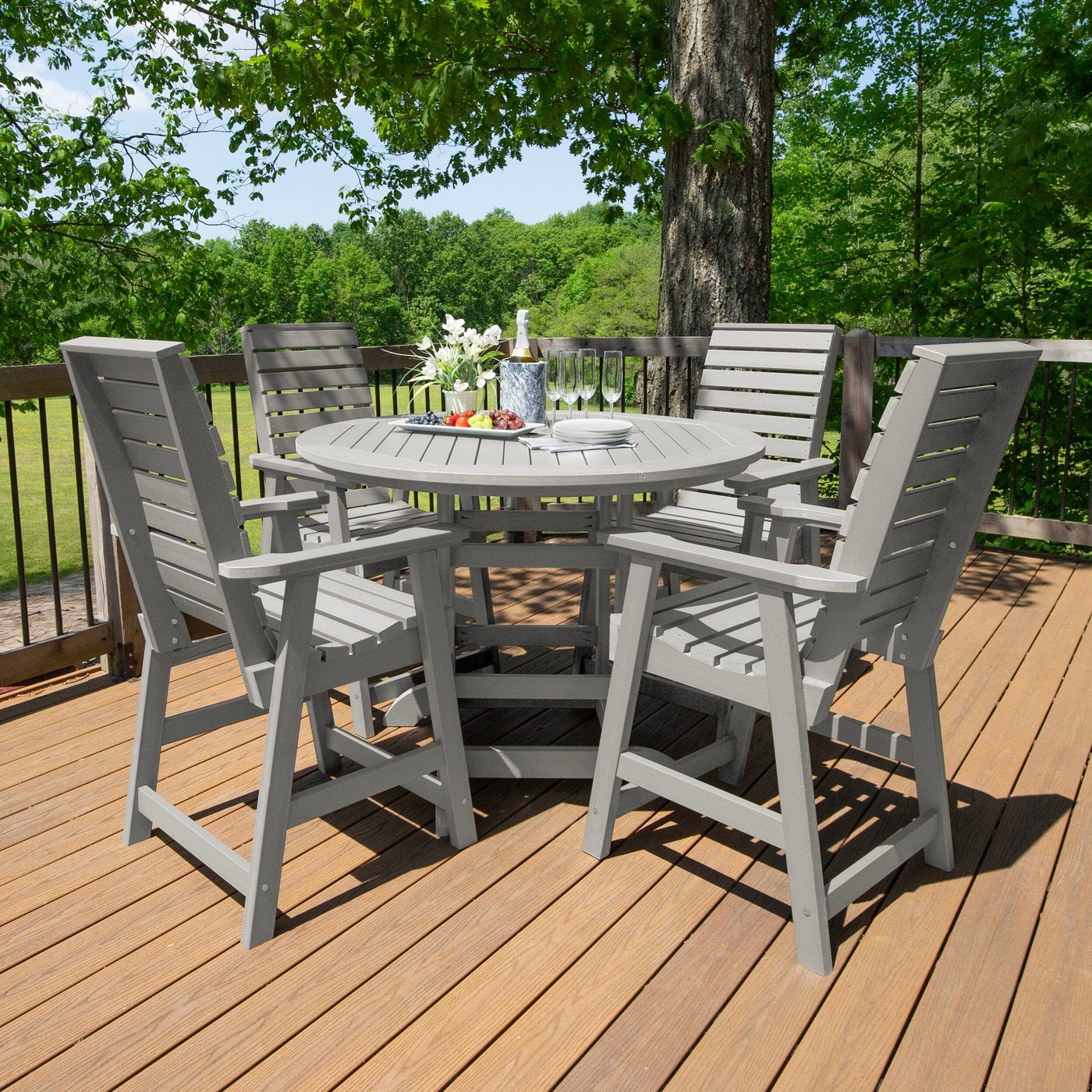 Weatherly 5pc 48in Round Dining Set - Counter Height Dining Highwood USA 