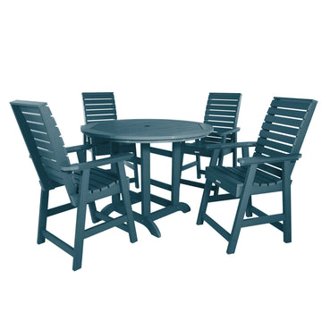 Weatherly 5pc 48in Round Dining Set - Counter Height Dining Highwood USA Nantucket Blue 
