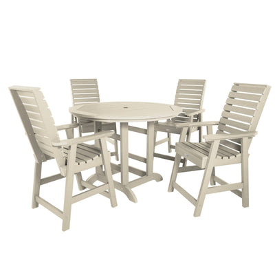 Weatherly 5pc 48in Round Dining Set - Counter Height Dining Highwood USA Whitewash 