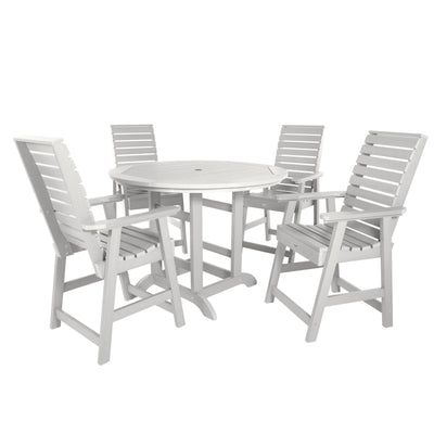Weatherly 5pc 48in Round Dining Set - Counter Height Dining Highwood USA White 
