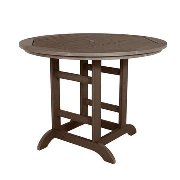 Round 48in Diameter Dining Table - Counter Height Dining Highwood USA Weathered Acorn 
