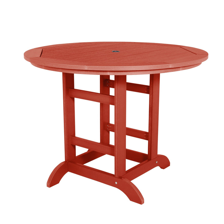 Round 48in Diameter Dining Table - Counter Height Dining Highwood USA Rustic Red 