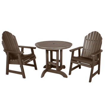 Hamilton 3pc 36in Round Dining Set - Dining Height Dining Highwood USA Weathered Acorn 