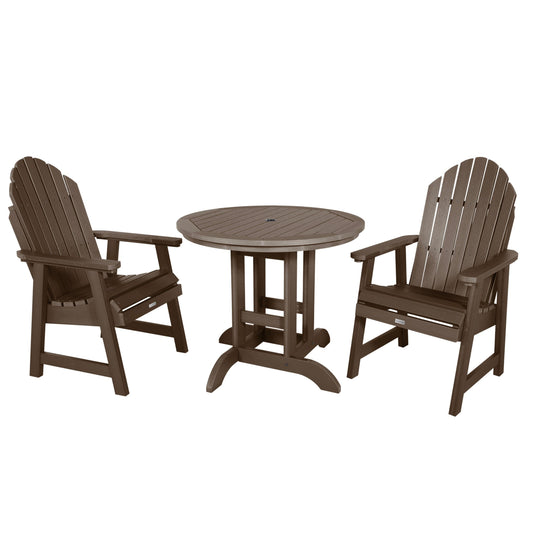 Hamilton 3pc 36in Round Dining Set - Dining Height Dining Highwood USA Weathered Acorn 