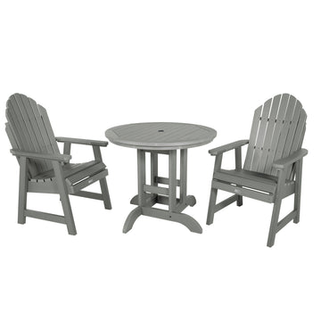 Hamilton 3pc 36in Round Dining Set - Dining Height Dining Highwood USA Coastal Teak 