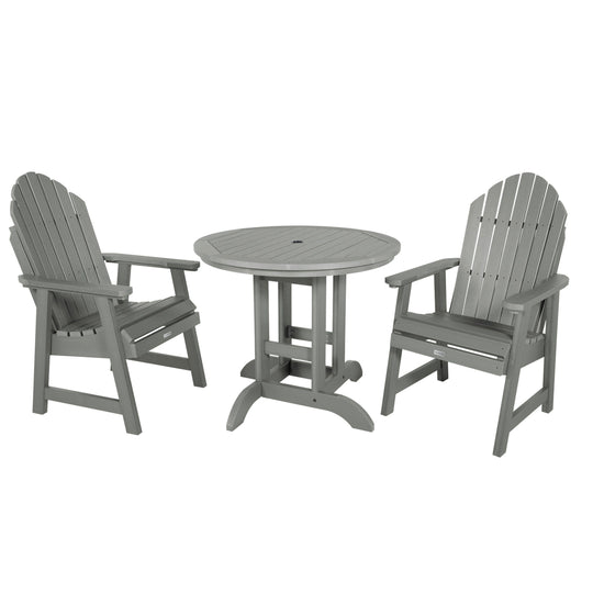 Hamilton 3pc 36in Round Dining Set - Dining Height Dining Highwood USA Coastal Teak 