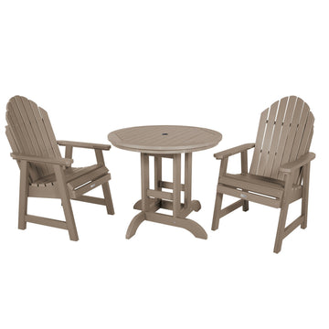 Hamilton 3pc 36in Round Dining Set - Dining Height Dining Highwood USA Woodland Brown 