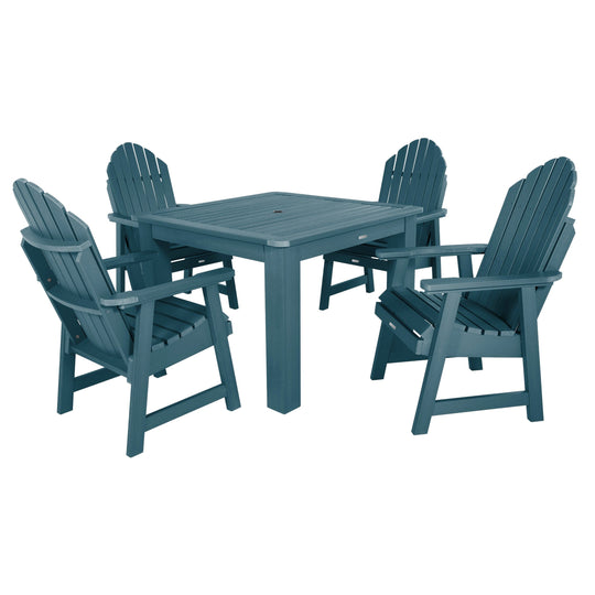 Hamilton 5pc Square Dining Set 42in x 42in - Dining Height Dining Highwood USA Nantucket Blue 