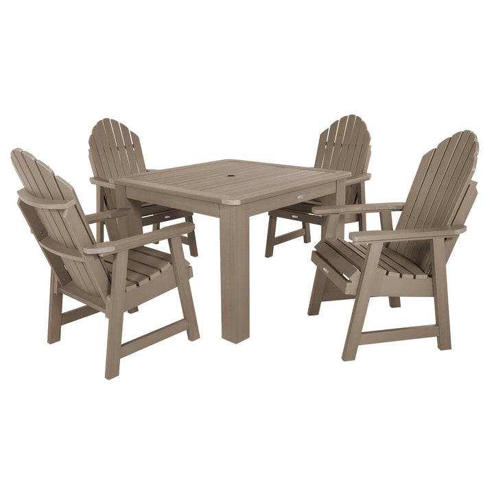 Hamilton 5pc Square Dining Set 42in x 42in - Dining Height Dining Highwood USA Woodland Brown 